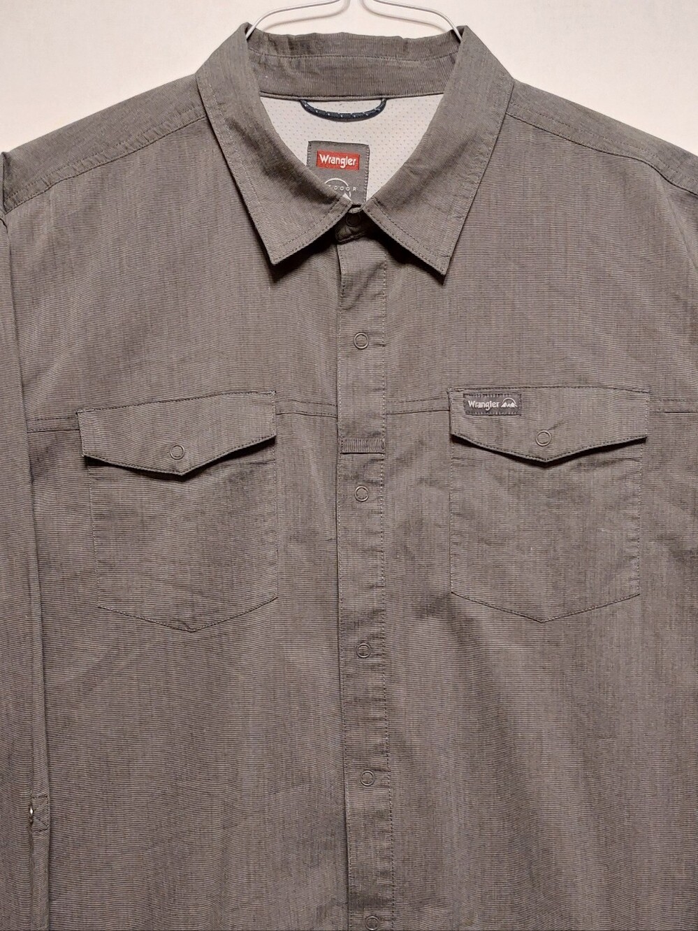 Wrangler Men's Grey Button-Front Work Shirt Jacket